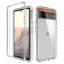 Clear Full Body 2 in 1 Protective Cases Shockproof Hard PC Shell Soft TPU Bumper Cover Case for Google Pixel 6/6A/6 Pro/Pixel 7/Pixel 7 Pro case