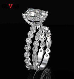 OEVAS 100 925 Sterling Silver Wedding Rings Set For Women Sparking Created Moissanite Gemstone Diamonds Engagement Fine Jewelry5910407