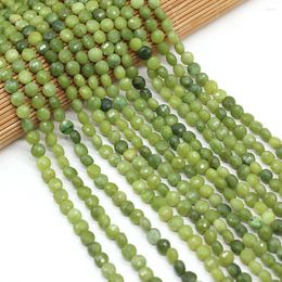 Beads 2023 Natural Stone Semi-precious Oblate Dark Green Aventurine Faceted Bead Making DIY Necklace Bracelet Size 6mm