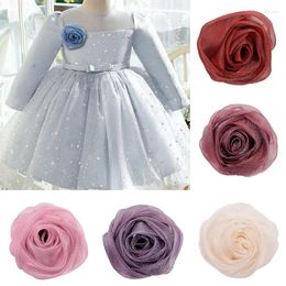 Decorative Flowers 10Pc Organza Fake Satin Artificial Rose Flower DIY Bridal Hairpin Handmade Clothing Crafts Home Wedding Fabric Accessory