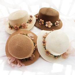 Wide Brim Hats Sunshade Cap Female Summer Beach Outdoor Flat-top Sun-proof And Foldable Straw Hat