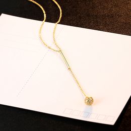 New luxury exquisite micro set zircon pendant necklace, women's fashion sexy 18k gold plated s925 silver pendant necklace charming female collar chain Jewellery