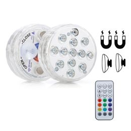 50Set 13Led 16 Colours RGB Submersible Lamp With Magnetic Sucker Remote Control Waterproof Underwater Lights Decor