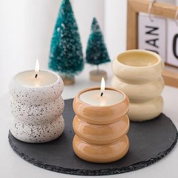 Candle Holders Creative Ceramic Donut Scented Cup Home Jewellery Candy Nut Storage Jar Fine Crafts Holder Container Decoration