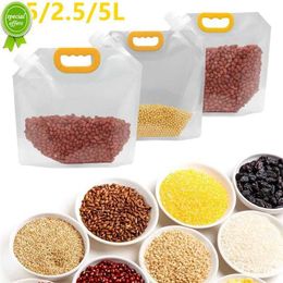 5Pcs Grain Seal Bag Moisture-Proof Food Packaging Bag Reusable Transparent Sealing Bags Food-Grade Kitchen Storage Container