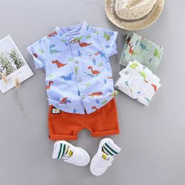 Clothing Sets Children's New Summer Dress Boys and Girls Infant Child Cartoon Casual Shirt Short Sleeve Two Piece