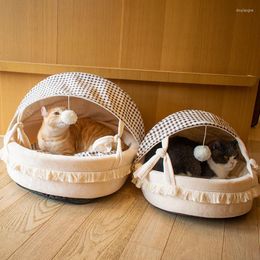 Cat Beds Sweet Nest Litter Lamb Velvet Fabric High Value Four Season Universal Bed Semi Enclosed Pet Supplies