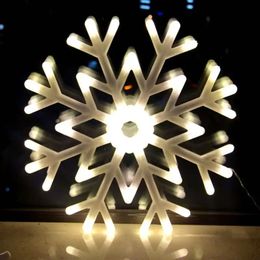 Garden Decorations 1pc LED Christmas Snowflake Light LED Outdoor Lamp Waterproof Xmas Tree Pendant Drop Party Garden Plant Ornaments With EU Plug 231124