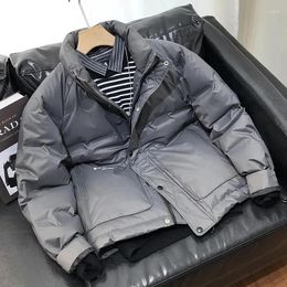 Vestes pour hommes vêtements mode coréenne haute qualité hiver doudoune hommes manteau col montant couleur unie chaud et épais pour