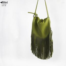 Shoulder Bags Women Fringed Messenger Genuine Leather Fringe Tassel Boho Hippie Gypsy Bohemian Tribal Ibiza Style Crossbody