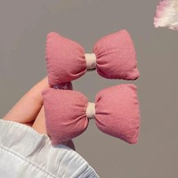 Hair Accessories Ins Fabric Material Cute Bow Knot Clip For Girls Butterfly Pink Hairpins Bangs Headdress Women