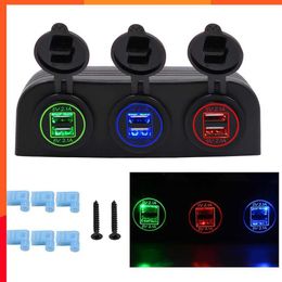 New Universal Waterproof 5V 4.2A 6 USB Car Charger Hole Tent Type Panel Red Green Blue for Boat Marine ATV RV Car Motocycle