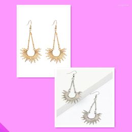 Stud Earrings Wholesale 10 Golden Sunlight Long Ear Hook Simple Fashion Bohemian Style Women's Jewellery Gift 2 Colours 2023