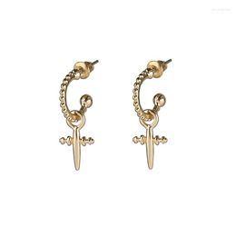 Dangle Earrings DAVINI Minimalist Cross Charms Drop Gold Silver Color Hoop Earring For Women Female Fashion Jewelry Hook MG148