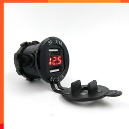 New DIY Metal Shell Aluminium Alloy Waterproof Car Charger 4.2A Dual USB with Voltmeter for Car Boat Motorcycle Mobile