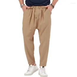 Men's Pants American Summer Sports And Casual Trend Solid Color Wide Hip Hanger Large Size For Men