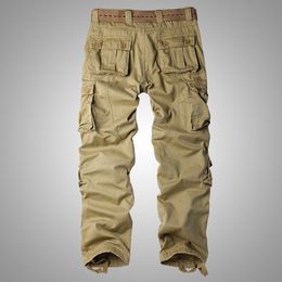 Men's Pants spring loose Military tactical pants Multi-pocket washing Burgundy color cargo pants men casual baggy Tooling pants 29-42 230426