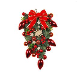 Decorative Flowers Christmas Tree Wreath Decor Ball Window Fireplace Wall Hanging Garland