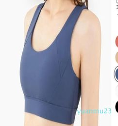 Gathered Solid Colour Support Nude Yoga Bra for Lady Cross Back Running Fitness Sports Bra Workout Gym Clothes Women Underwear