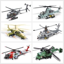 Aircraft Modle MEOA World's Military Aircraft Building Toys For Boys 6 Styles Armed Helicopter Building Blocks MOC Bricks WW2 Toys Kids Gifts 230426