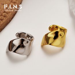 Ear Cuff F.I.N.S 1Piece Korean Minimalist Fine Jewelry S925 Sterling Silver Ear Clip Irregular Uneven Single Ear Cuff Female No Pierced 230425