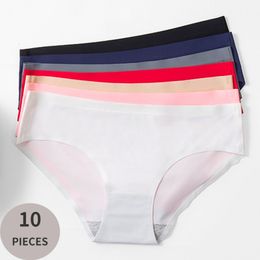 Women's Panties Giczi 10PCSSet Seamless Women's Panties Comfortable Sexy Lingerie Large Size Underwear Breathable Cosy Briefs Sports Underpants 230425