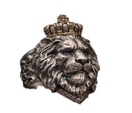 Punk Animal Crown Lion Ring For Men Male Gothic jewelry 714 Big Size277k271B9286383