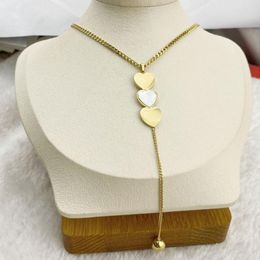 Chains Girl Heart To Fashion Goddess Luxury Women Necklace Gold Colour Luxe Jewellery Stainless Steel