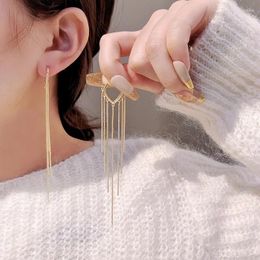 Stud Earrings 2023 Face Thin Trend Tassel Ear Line Japanese And Korean Temperament Eardrops Female Love Wholesale