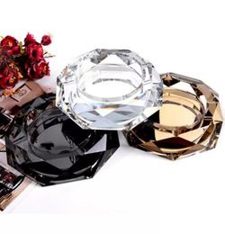 Small Crystal glass octagonal ashtray 4 Colours fashion creative hotel restaurant home furnishing accessories craft ashtray