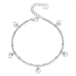 Link Bracelets The Silver-plated Hand Jewelry Creative Bracelet Women's Fashion Heart-to-heart Printing Rhinestone Love