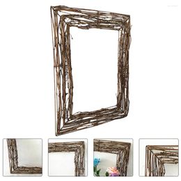 Decorative Flowers Wreath Rattan Base Vine Grapevine Wreaths Door Ring Diy Garland Square Crafts Frame Hoop Branch Twig Natural