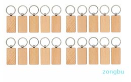 Keychains PCS Wood Blanks Rectangle Blank Wooden Key Chain (Width Inch) For