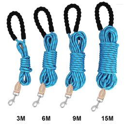 Dog Collars Long Durable Nylon Leash Reflective Lead Rope With Handle Pet Puppy Walking Leashes For Small Large Dogs Pug Blue 3M 15M