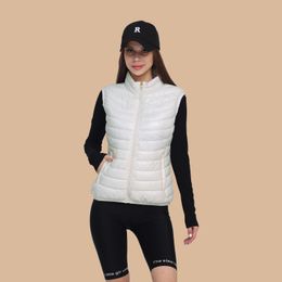 Women's Vests SANTELON Women Winter Ultralight Warm WaterResistant Packable Puffer Vest Jacket With Pockets Sleeveless Stand Collar Outerwear 231124