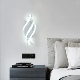 Wall Lamp 2pc Nordic Led Light Curved Design Spiral For Living Room Bedroom Bedside Aisle Home Decor Indoor Sconce Lighting