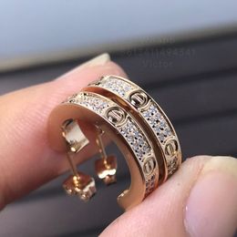 LOVE earrings back for woman stud designer diamond Gold plated 18K T0P quality official reproductions fashion luxury jewelry Vintage premium gifts 001
