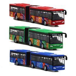 Action Toy Figures 1 64 Alloy Bus Model Vehicles City Express Double es Diecast Toys Funny Pull Back Car Children Kids Gifts 230426