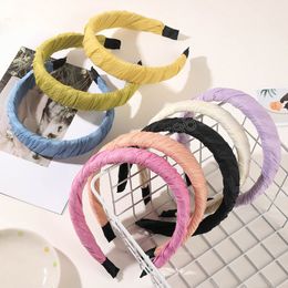 Korean Sponge Solid Color Hairband Padded Hair Accessories For Women Girl Solid Color Headband Hair Hoop Headwear