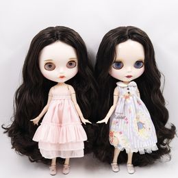 Dolls ICY DBS Blyth doll No.950 Black hair JOINT body White skin 1/6 BJD Customised face with eyebrow ob24 anime girl 230426