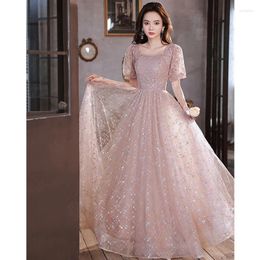 Party Dresses Square Collar Pink Evening Dress Girls' 18 Year Old Adult Ceremony Banquet Women's Temperament Birthday