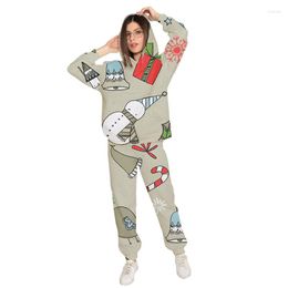 Women's Two Piece Pants 2023 Christmas Halloween Print Man Clothing Sportswear Long Sleeve 2 Plus Size Hoody Suits Streetwear Drop