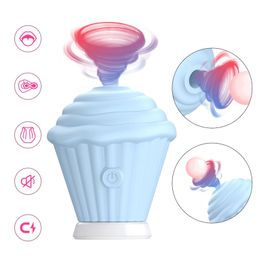 Vibrators 5 Modes Silicone Clit Sucking Ice Cream Vibrator Egg Sex Toys for Women Nipple G Spot Stimulator Clit Sucker Cupcake Vibrator 230426