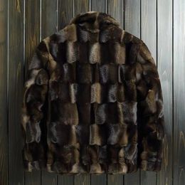 Men's Fur Faux Winter mink fur coat men's lapel trend warm allinone jacket 231124