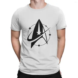メンズTシャツ宇宙艦隊のミッションTシャツのための星の星トレケ科学テレビ面白いコットンティーoネック半袖シャツ到着服emodern888