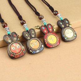 Pendant Necklaces Handmade Nepal Buddhist Mala Bead Necklace Ethnic Wooden Long Jewellery Gifts For Women