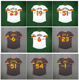 Tony Gwynn 1984 Throwback Baseball Jerseys Steve Garvey Cooperstown Trevor Hoffman Dave Winfield Goose Gossage Ozzie Smith Fernando Tatis Jr. White Brown Size S-4XL