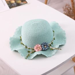 Hats Girls Flower Summer Wide Brim Hat Shoulder Bag Toddler Baby Cute Straw Sun Beach Travel Sunshade Caps