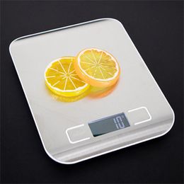 Household Scales 10/5Kg Household Kitchen Scale Stainless Steel Weighing Scale For Food Diet Balance Measuring LCD Precision Electronic Scales 230426