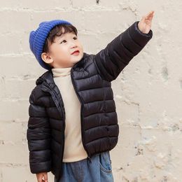 Down Coat Light And Thin Toddler Girls Korean Baby Clothes Boys Clothing Winter Children Snow Suit Hooded Solid Fashion Casual